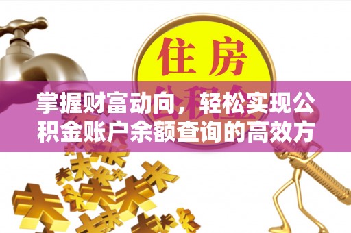 普兰店掌握财富动向，轻松实现公积金账户余额查询的高效方式